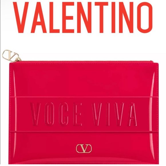 Valentino Volce Viva Patent Leather Clutch Brand New 100% Authentic - Picture 1 of 3